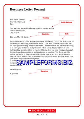 Business Letter Format pdf free